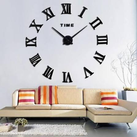 3D DIY Wall Clock – Large Modern Acrylic Mirror Sticker, Self-Adhesive Silent Quartz Clock for Living Room Home Decor