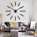 3D DIY Wall Clock – Large Modern Acrylic Mirror Sticker, Self-Adhesive Silent Quartz Clock for Living Room Home Decor